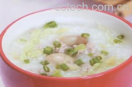 白菜鸡蛋粥-1