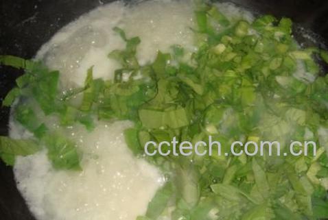 青菜鸡蛋粥-1