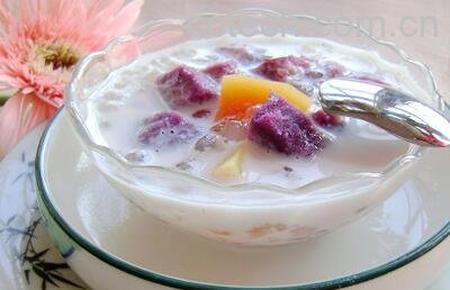 紫薯西米牛奶粥好处-0