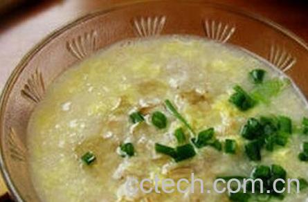 青菜鸡蛋粥的材料和做法步骤-1