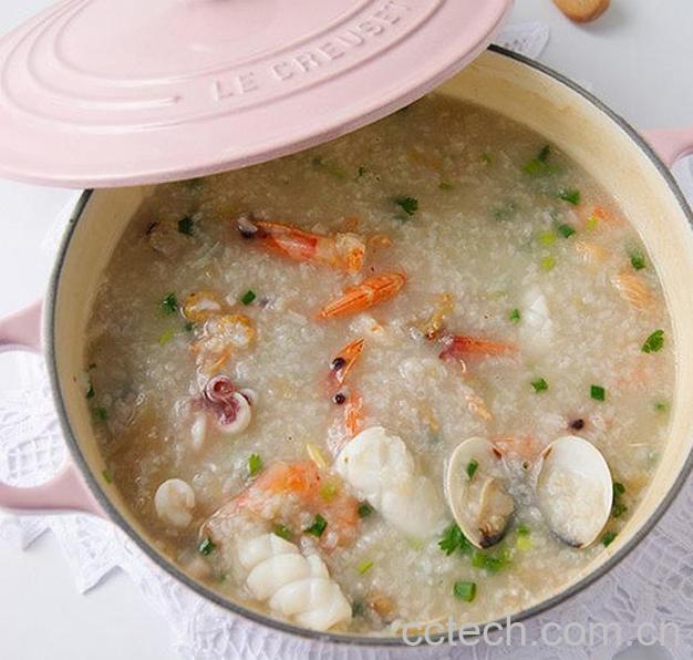 果蔬百科蛤蜊鱿鱼海鲜粥的做法-0