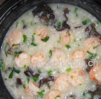 果蔬百科鲜虾木耳芹菜粥的做法-0