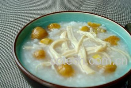 果蔬百科栗子鸡丝粥的做法-0