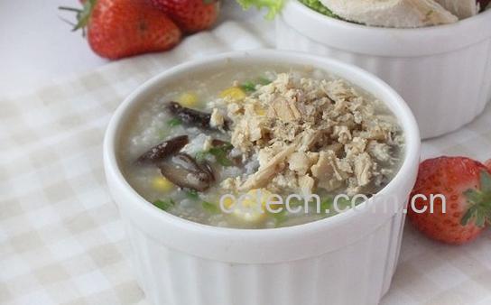 果蔬百科青菜香菇鸡茸粥的做法-0