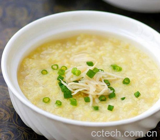 果蔬百科鸡丝干贝小米粥的做法-0