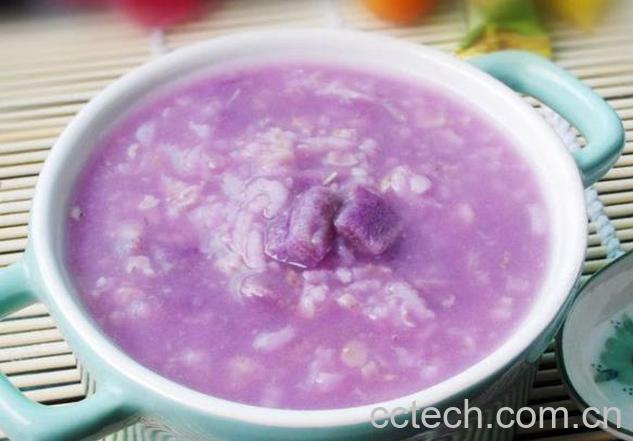 果蔬百科紫薯牛奶燕麦粥的做法-0