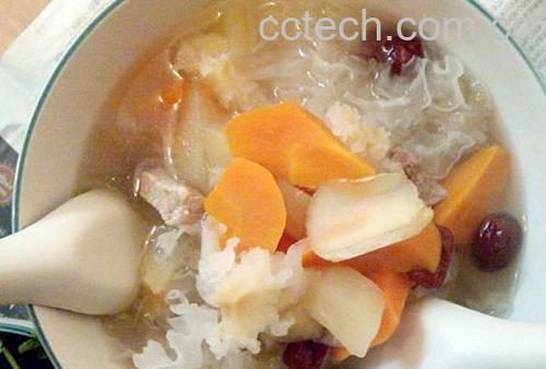 果蔬百科白木耳苹果瘦肉粥-0