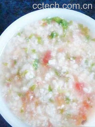 果蔬百科鱼泥青菜番茄粥-0
