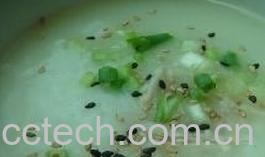 果蔬百科养生芝麻葱绿鲜鸡粥-0