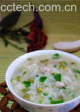 果蔬百科鸡粒青菜绿豆粥-0