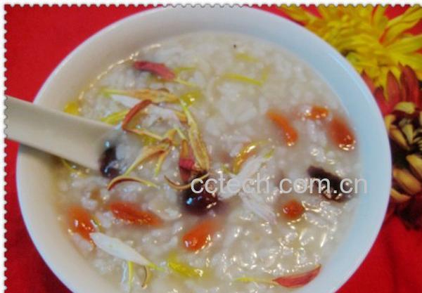 果蔬百科菊花枸杞花生粥-0