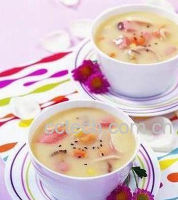 果蔬百科鸡茸豆腐胡萝卜粥-0