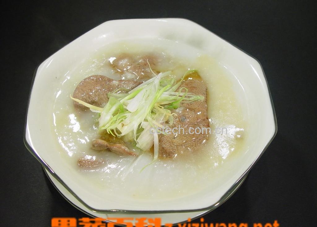 果蔬百科猪肝粥的做法-0