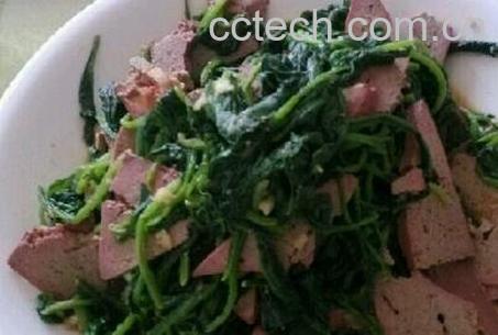 拌猪肝菠菜的好处-0