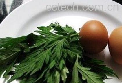 艾叶煮鸡蛋的做法-1