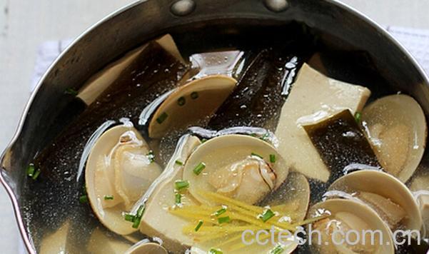 果蔬百科花蛤豆腐海带汤-0