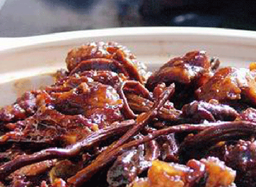 果蔬百科干豇豆煮肉-0