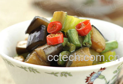 果蔬百科茄子青椒炒豇豆-0