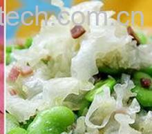 果蔬百科银耳火腿烩蚕豆-0