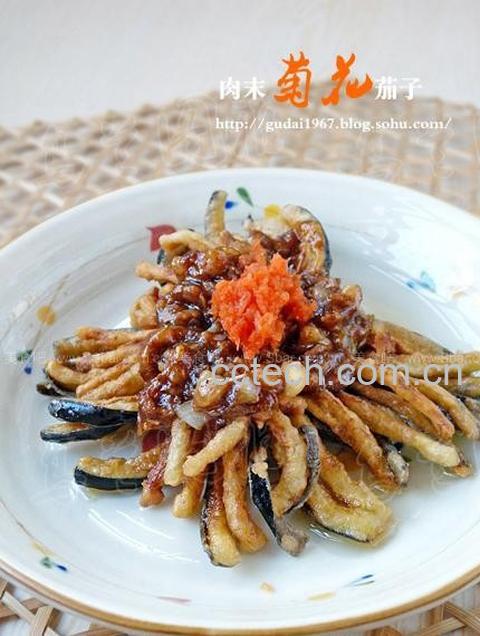 果蔬百科肉末菊花茄子-0