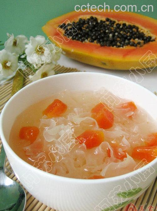 果蔬百科冰糖木瓜炖银耳-0