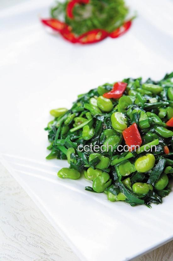 果蔬百科韭菜炒蚕豆-0