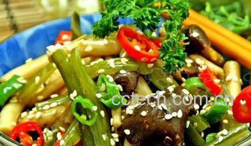 果蔬百科茶树菇拌裙带菜-0