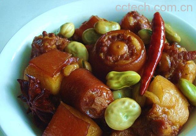 果蔬百科蚕豆烧猪尾-0