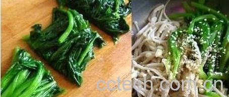 果蔬百科 凉拌菠菜金针菇做法步骤图解 -2