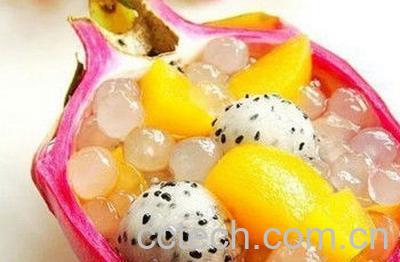 果蔬百科火龙果黄桃西米露-0