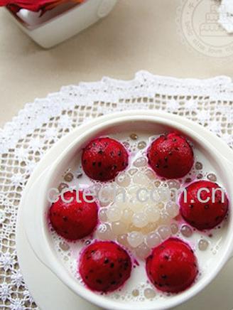 果蔬百科火龙果牛奶西米露-0