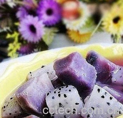 果蔬百科火龙果紫薯羹-0