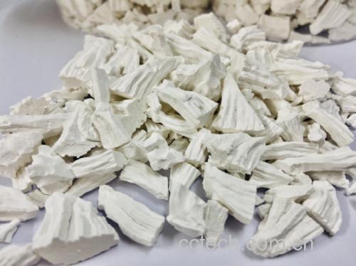 左侧为葛根饮片,右侧为葛根粉,背景有刻度量勺 葛根饮片与葛根粉实物对比图