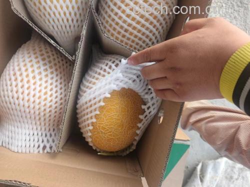 搅拌机中加入哈密瓜块和牛奶,正在制作奶昔的过程 哈密瓜奶昔制作示意图