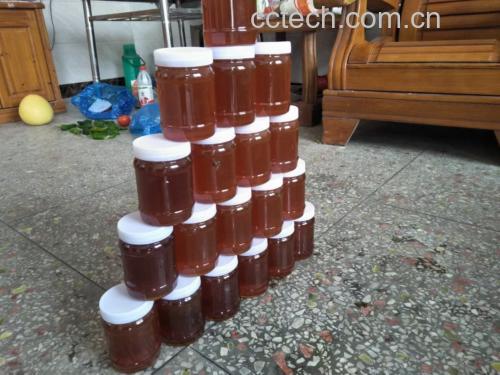椴树蜜品质鉴别实景图:左为伊春产正宗椴树蜜(结晶细腻如奶粉,刮起呈柔软膏状),右为掺假蜜(结晶颗粒粗硬,刮起易碎裂),背景放置波美度计与葡萄糖氧化酶检测试纸,体现科学鉴别维度 椴树蜜真伪对比图:左侧为正宗小兴安岭椴树蜜(浅琥珀色,低温结晶呈雪白细腻状),右侧为掺假蜜(深褐色,加热后结晶粗大呈砂砾感),下方并列展示蜂蜜振摇后气泡消散速度对比(真蜜气泡细密持久>3分钟)