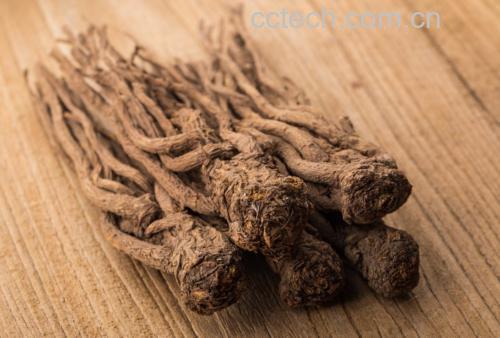 木瓜白芍煮水成品图,盛放在陶瓷杯中,背景为木质桌面,营造自然健康氛围 木瓜白芍煮水成品图