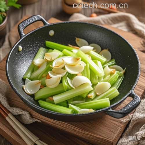 成品西芹水饺特写图:晶莹剔透的饺子皮隐约可见绿色馅料,搭配蘸料,食欲感强烈,适合美食宣传使用 一盘热气腾腾的西芹水饺盛在白色瓷盘中,配以醋碟和蒜瓣,背景虚化,突出食物质感