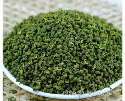 成品油焖尖椒肉馅摆盘图,尖椒包裹肉馅,色泽鲜亮,表面有酱汁,背景为中式餐桌 成品油焖尖椒肉馅