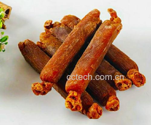 图片说明:高品质红棕色高丽参,表面纹理清晰,色泽均匀 高丽参实物展示图