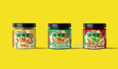 腊八蒜创意吃法摆盘:中央为翠绿整瓣腊八蒜,周围环绕菠菜芝麻拌菜、牛腩配蒜、蒜香奶酪吐司、醋饮杯,呈现多元食用场景