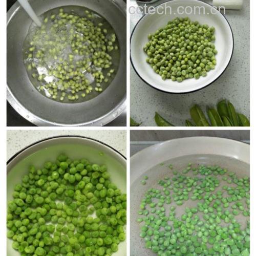 青豌豆清洗与剥壳过程