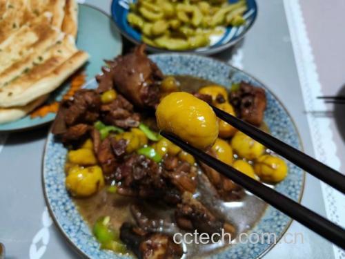 栗子炖鸡成品图