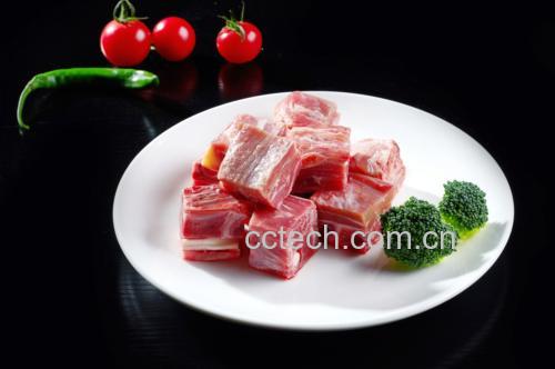西兰花与羊肉食材展示