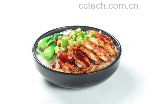 鸡腿照烧成品摆盘