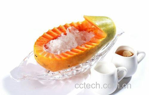 木瓜切块与雪燕泡发对比图