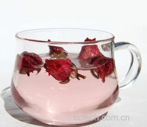 玫瑰花茶冲泡过程特写