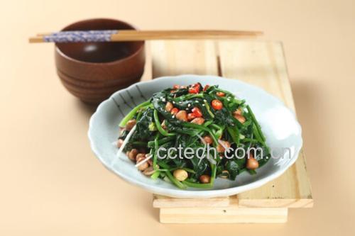 凉拌菠菜折耳根成品图