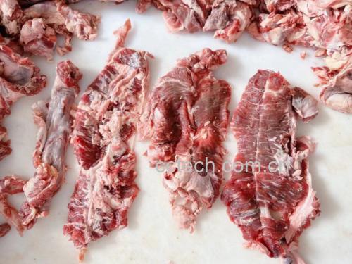 牛肉切片与腌制过程