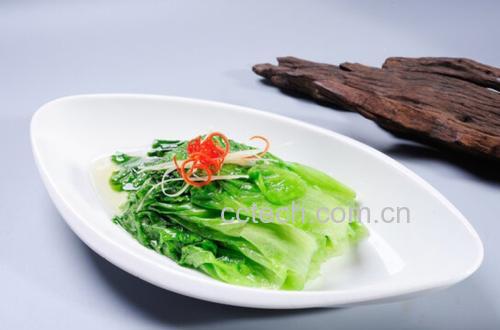水煮生菜成品摆盘