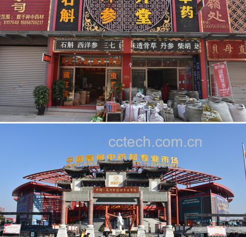 中药材市场实地选购场景